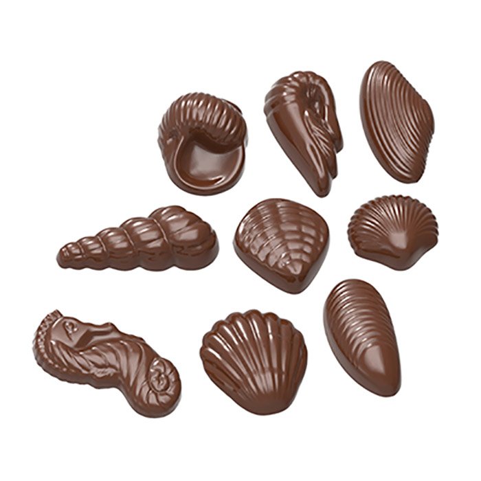 1586CW.jpg MOULE CHOCOLAT FRUITS DE MER ASSORTIS 9 PCS – Image 1
