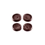 MOULE À CHOCOLAT CARAQUE FLEUR RONDE 4 FIG.