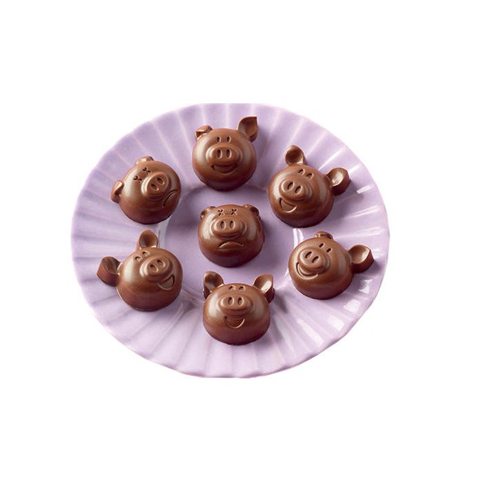 22.135.77.0065.jpg SCG35 CHOCO COCHON - MOULE EN SILICONE 31X29 MM – Image 1