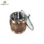 Faitout a Riz en Bois Intérieur en Inox Avec Couvercle en Verre 20