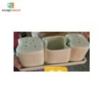 Salier Poivrier et Porte Curdon en Porcelaine CHM