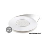 SET 100 LANGUETTES A GÂTEAUX BLANCHES CARRE 86 MM