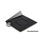 SET 100 LANGUETTES A GÂTEAUX NOIRES CARRES 83X83 MM