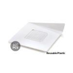 SET 100 LANGUETTES A GÂTEAUX BLANCHES -CARRE 83X83 MM BLANC