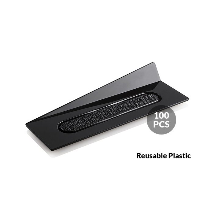 52.022.20.0065.jpg SET 100 LANGUETTES A GATEAUX NOIRES -RECTANGLE 140X40MM NOIR – Image 1