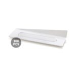 SET 100 LANGUETTES A GÂTEAUX BLANCHES -RECTANGLE 140X4 MM BLANC
