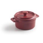 MINI-CASSEROLE MELAMINE D10-+COUVERCLE .RED