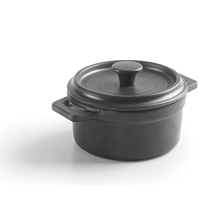 63400.jpg MINI CASSEROLE MÉLAMINE GRISE D10 AVEC COUVERCLE – Image 1