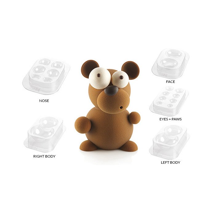 70.103.99.0065.jpg KIT TEDDY -SET 5 STAMPI TERMOFORMATI PER CIOCCOLATO – Image 1
