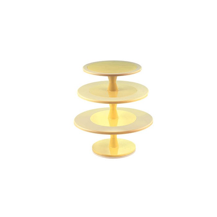 72.364.76.0065.jpg HULA UP YELLOW XXL - SUPPORT A CAKE MULTI NIVEAUX 240 MM - 300 MM - 350 – Image 1