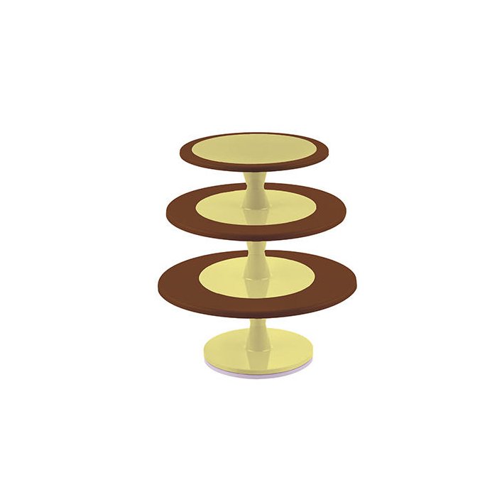 72.364.77.0065.jpg HULA UP BROWN XXL - SUPPORT A CAKE MULTI NIVEAUX 240 MM - 300 MM - 350 M – Image 1