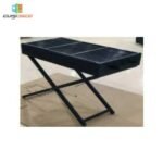 Grillade à Charbon Métallique Noir avec Pied Pliable 40 cm