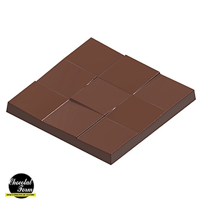 CF0237.jpg Moule à chocolat carreaux inclinés en forme de tablette – Image 1