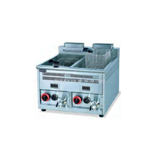 F2.jpg Friteuse Double à Gaz Posable OT-72A pour Cuisine Professionnelle – Image 1