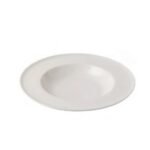 assiette creuse rond en porcelaine rayee