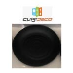 Assiette rond en melamine noir