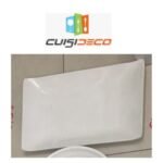 assiette rectangulaire en melamine blanc