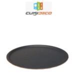 Plateau rond antiderapant noir