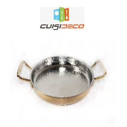 poele2-01-e1590520507811.jpg Poele 2 anses en cuivre interieur en inox – Image 1