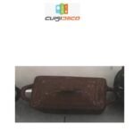Ramequin 2 anses en porcelaine avec couvercle gris
